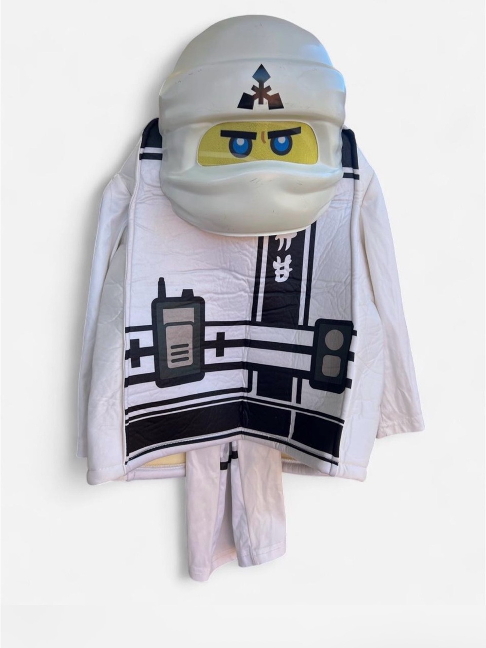 LEGO Ninjago Movie Zane Costume Kids 4-6 White Ninja Mask Complete Set